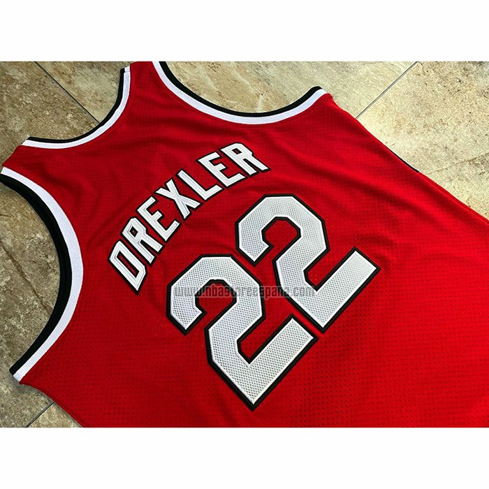 Camiseta Portland Trail Blazers Clyde Drexler NO 22 Hardwood Classics Throwback 1983-84 Rojo
